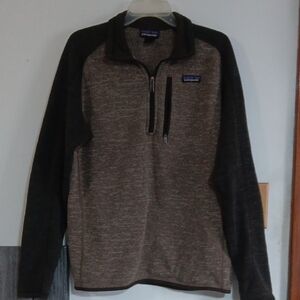 Patagonia Men's Brown & Dark Gray Lightweight Quarter-Zip Shirt Jacket